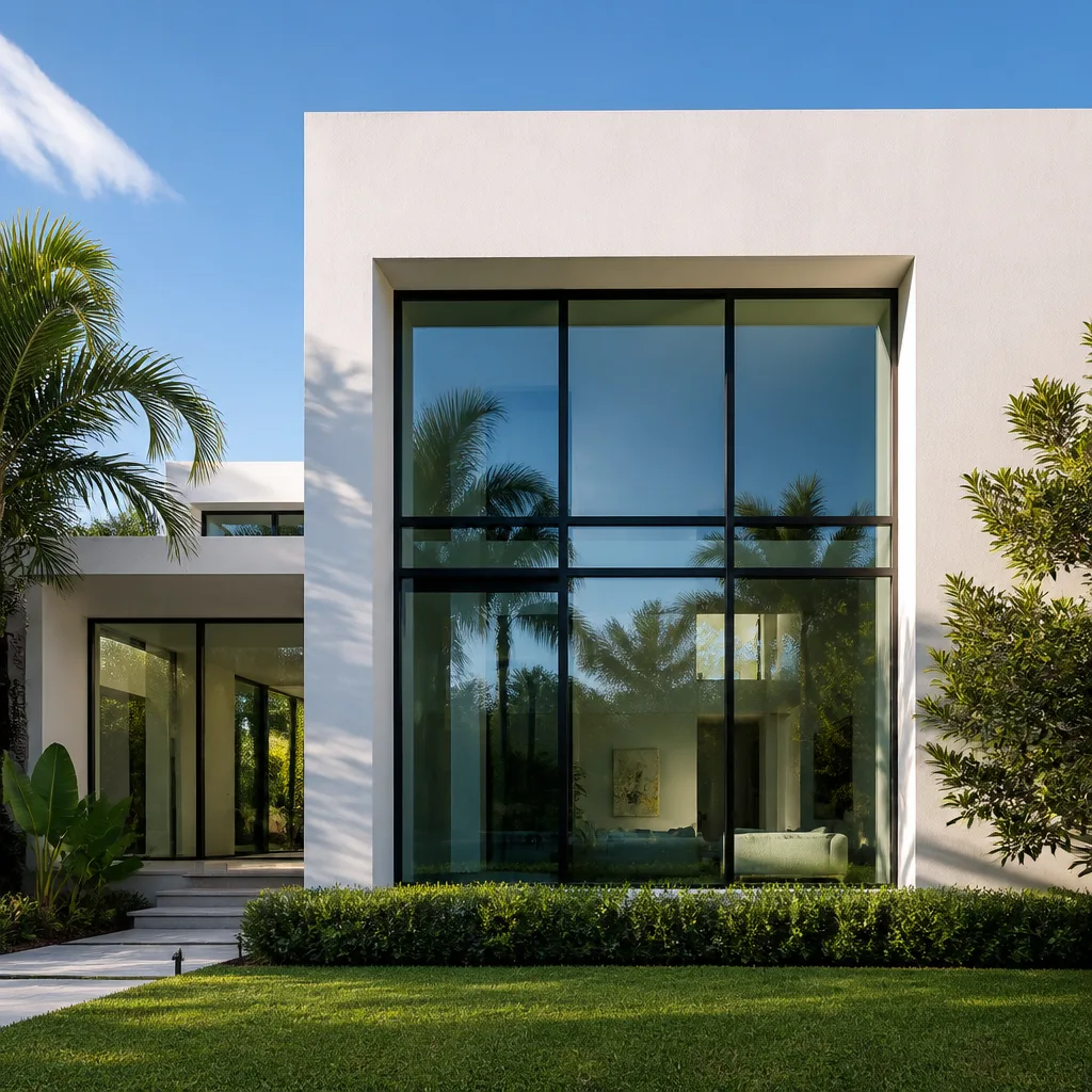 Modern custom geometric black steel frame window and door system nationwide